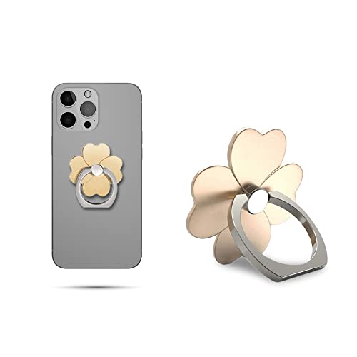 Image of Regor Finger Grip & Mobile Holder | Cell Phone Grip Holder for Hand & Mobile Back Holder | Selfie Holder & Works as iPhone & Android Phone Stand - Leaf Gold