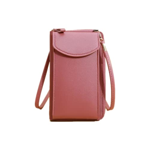 Maduoer Sac pour téléphone cellulaire femme portefeuille croisé petit portable mini avec sangle réglable,Rose profond Cover