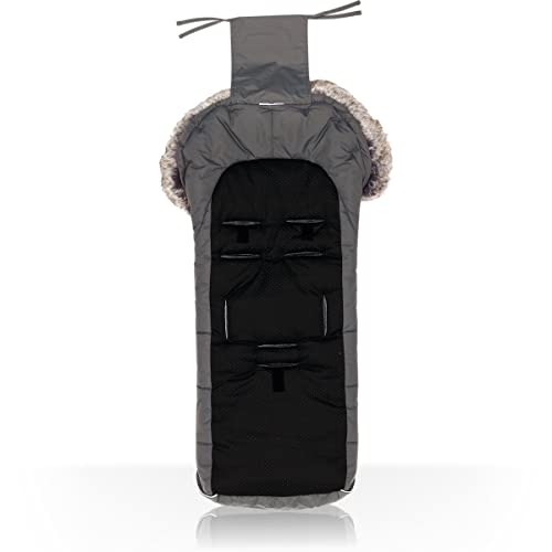 Winterfußsack Mavensi mit Einlage aus 100% Merino Lammfell extra warm mit Coral Fleece für Kinderwagen Buggy Jogger Fußsack