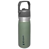 Stanley IceFlow Flip Straw Water Bottle 0.65L / 22OZ Hammered Green – Leakproof - Stainless Steel Water Bottle with Flip Straw - BPA FREE - Easy to Carry - Dishwasher safe