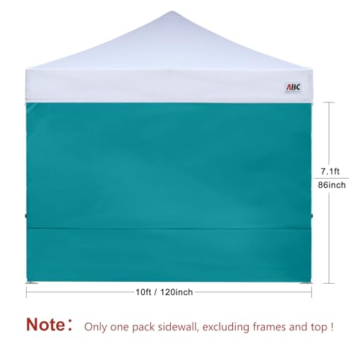 Image of ABCCANOPY Instant Canopy SunWall 10x10 FT No Frame or Top, Turquoise