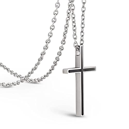 Cross Necklace For Men - Long Stainless Steel Necklace For Men With Cross Pendant By Galis Jewelry - Mens Cross Necklace #TOP1