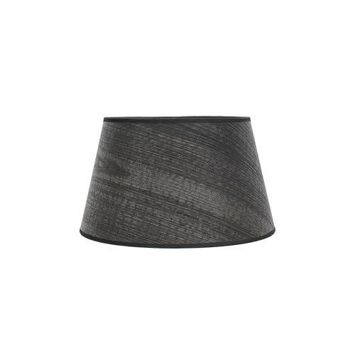 Abat-jour conique ouvert en bois noir, 30 cm de diamètre et 17 cm de hauteur, idéal pour lampes de table et lampadaires.