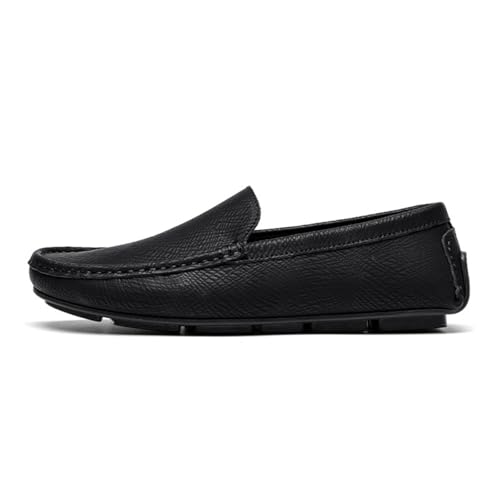 Men's Genuine Leather Slip-On Loafers Moccasins Flexible Comfort Lightweight Flat Soft Lining Driving Shoes for Business Casual City Walking Office Commute and Weekend Wear3