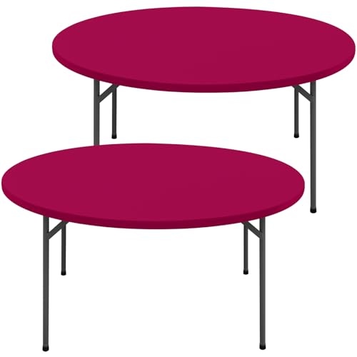 Moosfor 2 Pack Spandex Round Tablecloth, Fitted Table Cloth for 57-68 Table