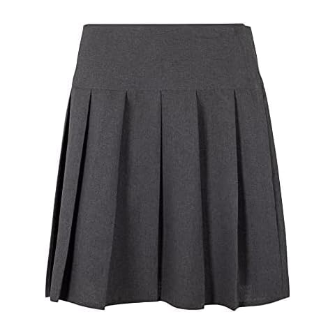 NS Accessories Girls Ladies Women All Round School Pleated Skirt Zip Drop Waist Available in Sizes Women 10-20 Grey Cover