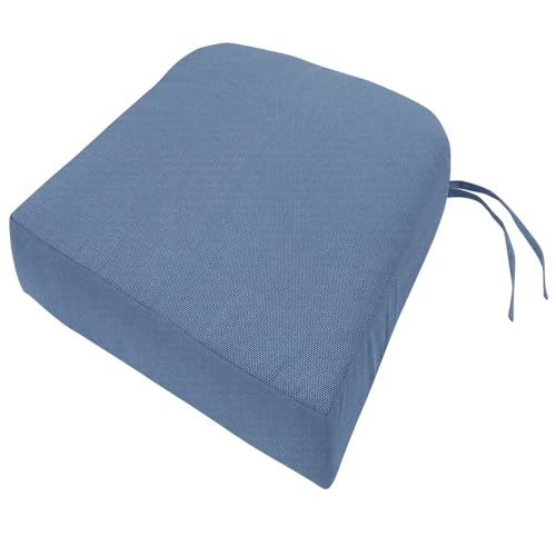 Dark Blue Outdoor Patio Chair Cushions with Reversible & Removable Cover by Zipper | Size: 3.5