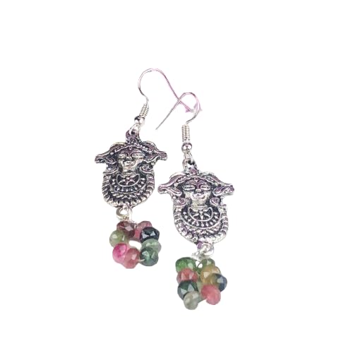 Zhupuk International Handicraft Watermelon Tourmaline Tibet Silver Earrings for Women nickel-free quality Fashionable dangle for every occasion easy to wear (jwl19321) (B0D9LMX2KS) Amazon Price History, Amazon Price Tracker