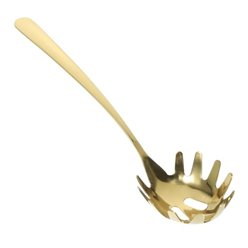 GRIRIW Pink Shell Spaghetti Pasta Serving Fork Pasta Tongs Thank Dumpling Scoop Pasta Serving Spoons Pasta Ladle Fettuccine Pasta Colander Noodle Filter Spoon Golden 304 Stainless Steel