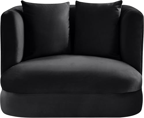 Sillón contemporáneo terciopelo negro ultra lujoso miniatura 4