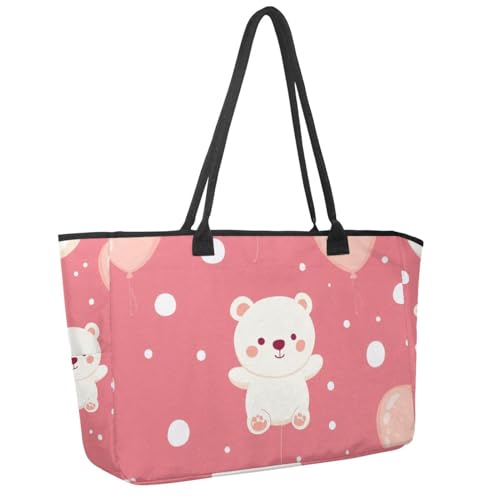 Large Beach Bag for Women, Colorful Sharks Pattern Travel Tote with Pockets Waterproof Shoulder Handbag