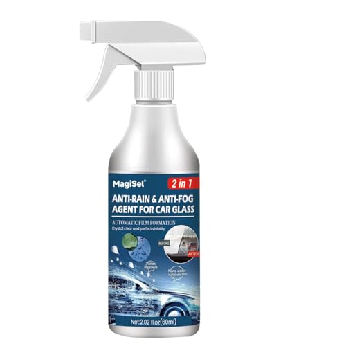 Spray Repelente al Agua para el Coche, Spray Antivaho Coche, 60 ml Tratamiento Antilluvia Parabrisas, Limpiacristales-Coches Sin Marcas, Repelente al Agua para Parabrisas, Mejora La Visibilidad
