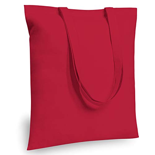 Image of TOPDesign 6-Pack Economical 16 inchx15 inch Red Cotton Tote Bag, Lightweight Medium Reusable Grocery Shopping Cloth Bags, Suitable for DIY, Advertising, Promotion, Gift, Activity