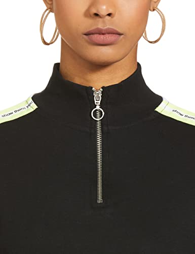 Image of Max Cotton Women Colorblocked Sporty Round Neck Sweatshirt