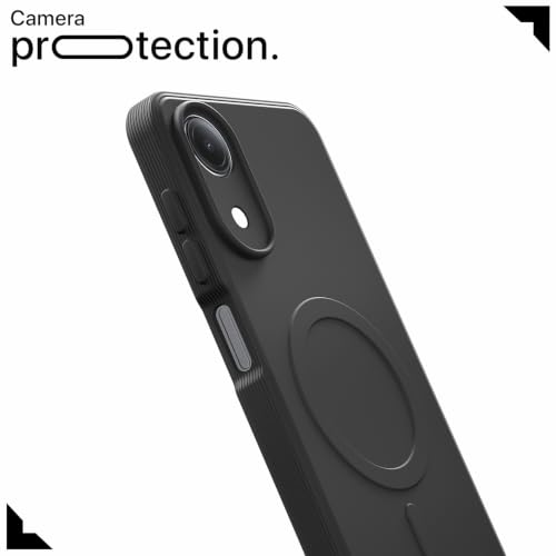 Image of Outlouders Back Cover for Vivo T5e | Soft Matte Silicone | Slim Fit | Magnetic-Safe Logo Design (Magnetic-Safe Not Compatible) | Shockproof | Camera Protection Bumper Case (Black)
