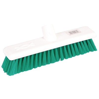 Jantex Soft Hygiene Broom Head Green 12" - Indoor, Home, Restaurant, Office Replacement Floor Brush Head GK873