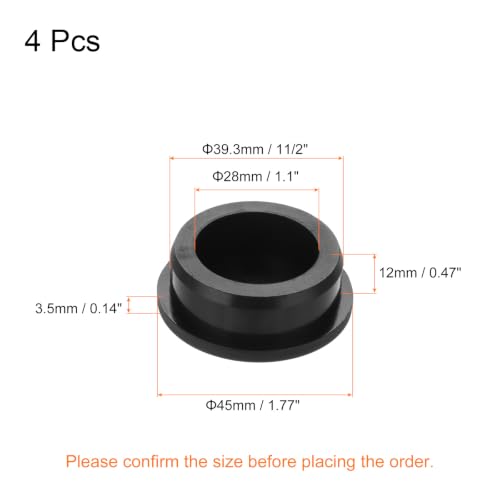 Image of MECCANIXITY 4pcs T-Shaped Silicone Plugs 39.3mm 1-1 /2 Inch Dia Snap in Plug Hole Seal Cover Round Rubber Stopper for Kitchen Rubber Bulkheads Waterproof Sealing Plugs Black