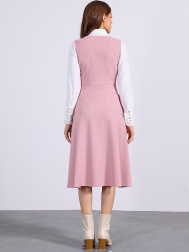 Image of Allegra K Cute Overall Dress for Women's Preppy Pinafore Midi Dresses
