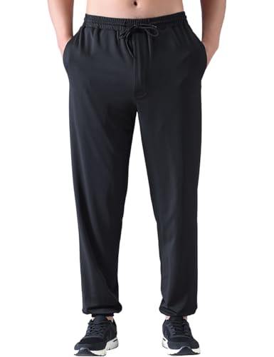 Zoulee Men's Zipper Fly Track Pants Drawstring Sweatpants Jogger Pants2