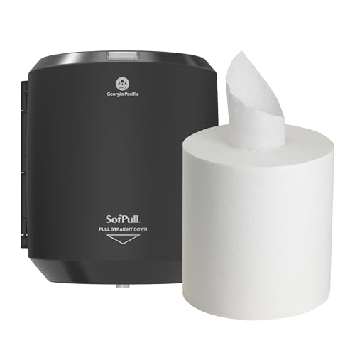 Georgia-Pacific SofPull Centerpull Paper Towel Dispenser Trial Kit by PRO, 58206, 1 Translucent Smoke Regular Paper Towel Dispenser, 58204 and 1 Regular Centerpull Premium Paper Towel Refill, 28124