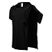 Mens Post Shoulder Surgery Shirts Short Sleeve Adaptive Tops with Snap Closure for Shoulder Recovery Rotator Cuff Surgery(Black,XXL)