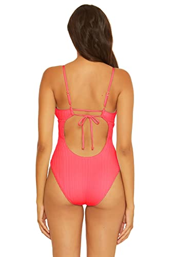 BECCA Women's Standard Moon Ridge One Piece Swimsuit, Plunging V-Neckline, Bathing Suits2