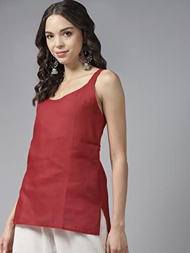 Image of Ada Women's Georgette Regular Fit Chikankari Hand Embroidered Lucknowi Short Top Kurti with Slip A211683