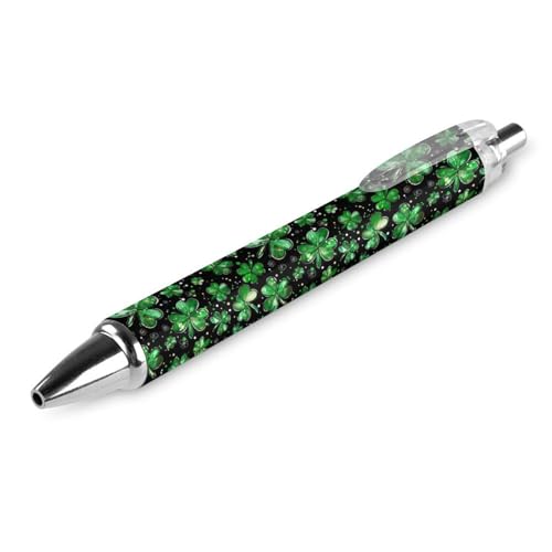 Bolígrafos retráctiles de San Patricio, punta fina de 0,5 mm, trébol verde, pack de 4 unidades