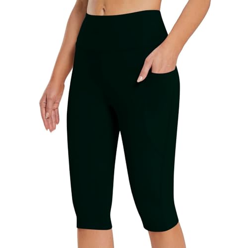 Nidddiv Pantalones cortos de tenis para mujer, leggings hasta la rodilla, pantalones capri de cintura alta, pantalones de entrenamiento, ciclista, adelgazantes, atléticos, gimnasio, yoga, pantalones