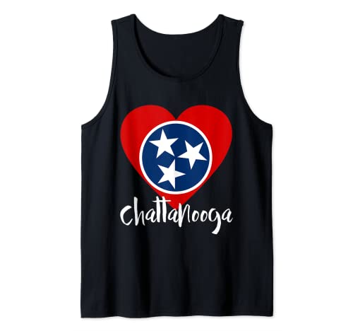 Me encanta Chattanooga TN State Flag Heart Camiseta sin Mangas