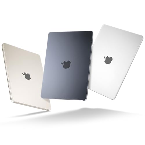 MEEgoodo - MEEgoodo for MacBook Air M4/M3/M2 13.6 inch Case 2025 2024 2022, Fit Model A3240/A3113/A2681, Flexible Plastic Case for MacBook Air 13 inch with TPU Keyboard Cover & Webcam Cover & OTG Adapter, Clear