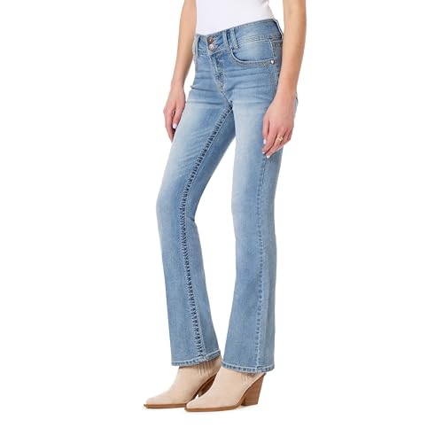 Image of WallFlower Luscious Curvy Bootcut Jeans for Women, Mid-Rise Insta Stretch Denim, Size-Inclusive Juniors Jeans