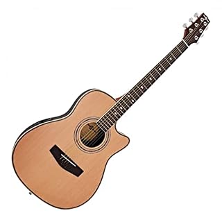 Guitare électro-acoustique Roundback par Gear4music Natural - Les Beatles, Paul McCartney, John Lennon, RIngo Starr, George Harrison