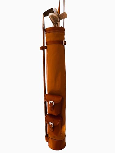 Geoffrey Vintage Tan Leather Golf Bag