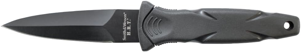 Smith & Wesson SWHRT3BF 7.5in High Carbon S.S. Full Tang Fixed Blade Knife with 3.5in False Edge Blade and TPR Handle for Outdoor, Tactical, Survival and EDC