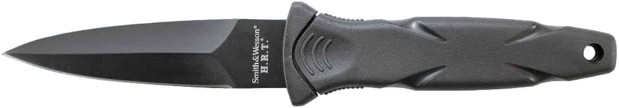 Smith & Wesson SWHRT3BF 7.5in High Carbon S.S. Full Tang Fixed Blade Knife with 3.5in False Edge Blade and TPR Handle for Outdoor, Tactical, Survival and EDC