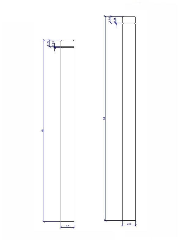 4302-56-1 Red Oak 3-1/2-Inch x 56-Inch S4S Newel with Round Top and Groove