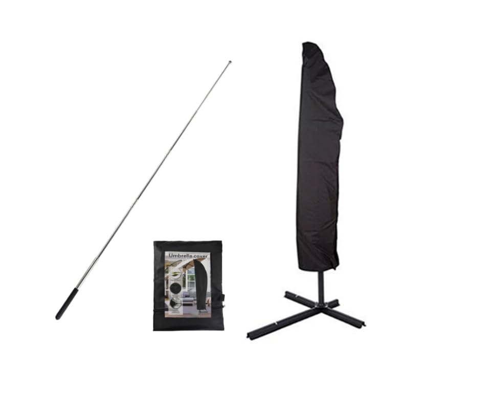 WUSUPU Housse Parasol Deporte,Couverture de Parasol,Couverture de Parapluie de Jardin Imperméable,Protection Contre Les Intempéries et UV，Pour le jardin,...