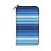 DaihAnle Blue and White Tie Dye Stripes ﻿Hand-Held Wallet Fashionable Long Microfiber Leather Large Capacity