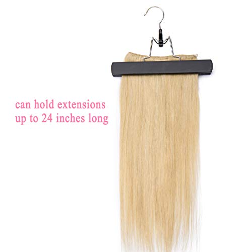 S-Noilite Hair Extension Hanger With Storage Bag Carrier Case Portable Hair Extension Holder With Double Anti-Slip Stickers & Dustproof Protection Case (Color: Black) #TOP4