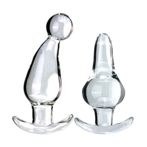 Axcroo Glas Analplug mit T-Bar Basis Klein Buttplug Kristall Analdildo Glasdildo Prostata Massager G-punkt Stimulator Anus Dilatator Anal Dildo Butt Plug Sexspielzeug für Frauen Männer Anfänger (B)