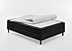 Atlantic Home Collection Happy Boxbett ohne Kopfteil, 7-Zonen Taschenfederkern- Matratzen, Härtegrad H3, Stoff, Schwarz, 180/200 cm, Liegehöhe ca. 58 cm