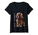 Femme Chemise Cocker Spaniel Anglais Chien Maman Papa Love Pet T-Shirt avec Col en V