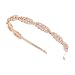 Ammei Rose Design Rhinestone Crystal Wedding Headband Bridal Headpieces Simple Design Bridal Headband (Rose Gold)