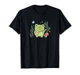 Kawaii Cute Frog Banjo Butterfly - Cottagecore Aesthetic T-Shirt