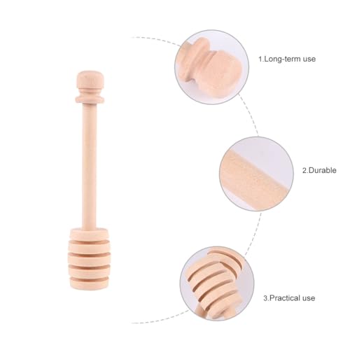 KESYOO 8個 木製ハニースティック 食品 塗装済み 蜂蜜 シロップ用マドラー 再利用可能な 蜂蜜瓶 ジャム用かき混ぜスティック キ 再利用可能