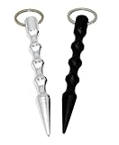 ocona© 2X Kubotan (Doppelpack) zur Selbstverteidigung mit Schlüsselring (Schwarz Spitz + Silber Spitz)