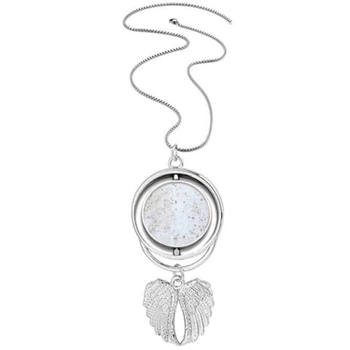 Collier ailes d'ange blanc à texture rugueuse : le cadeau idéal