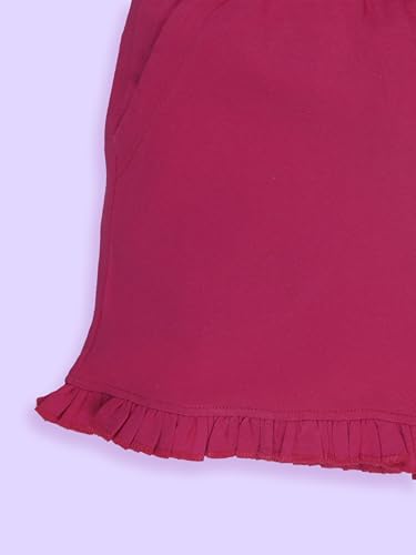 Image of KiddoPanti Girls 100% Cotton Bottom Hem Frill Hot Shorts