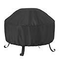 SHINESTAR Fire Pit Cover Round 36 in, Outdoor Fire Pit Cover for 30-36 Inches Fire Pits, Windproof Drawstring & Waterproof Layer, Lightweight, Black